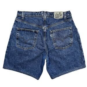 Levi’s Silver Tab Vintage Medium Wash Loose Fit 8" Denim Jean Shorts Mens 34